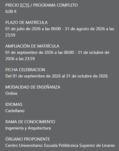 Información Curso cero de Matemáticas